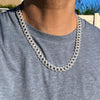 22" 925 Sterling Silver Iced Cuban Link Chain Flooded Out 12 mm x 18"-24"