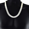 24" 14mm Silver Tone Herringbone Chain Necklace