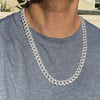 24" 925 Sterling Silver Iced Cuban Link Chain Flooded Out 12 mm x 18"-24"