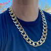 24" INCH 14K Gold Plated Cuban Link Chain Hip Hop Necklace 20MM Thick 24-30"