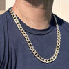 24" inch 14k Gold Plated Cuban Link Chain Iced CZ Bling Out Necklace 13mm 16-24"