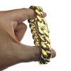 24K Gold Plated 316L Stainless Steel Bracelet 7.5", 8.5", 9.5" x 18MM Thick
