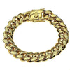 24K Gold Plated 316L Stainless Steel Cuban Miami Cuban Bracelet 14MM