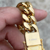 24K Gold Plated 316L Stainless Steel Cuban Miami Cuban Bracelet 14MM