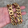 24K Gold Plated 316L Stainless Steel Figaro Chain Necklace 22MM 18"-30"