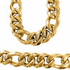 24K Gold Plated 316L Stainless Steel Figaro Chain Necklace 22MM 18"-30"