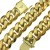 24k Gold Plated over 316L Stainless Steel 18" x 18MM Cuban Chain Necklace