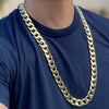 30" Inch 14K Gold Plated Cuban Link Chain Hip Hop Necklace 15MM Thick 24-30"