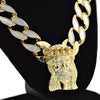 30" Jesus Chain Gold Finish Sandblast Necklace