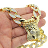 30" Jesus Chain Gold Finish Sandblast Necklace