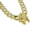 30" Pharaoh Head Chain Gold Finish Sandblast Necklace