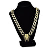 30" Pharaoh Head Chain Gold Finish Sandblast Necklace