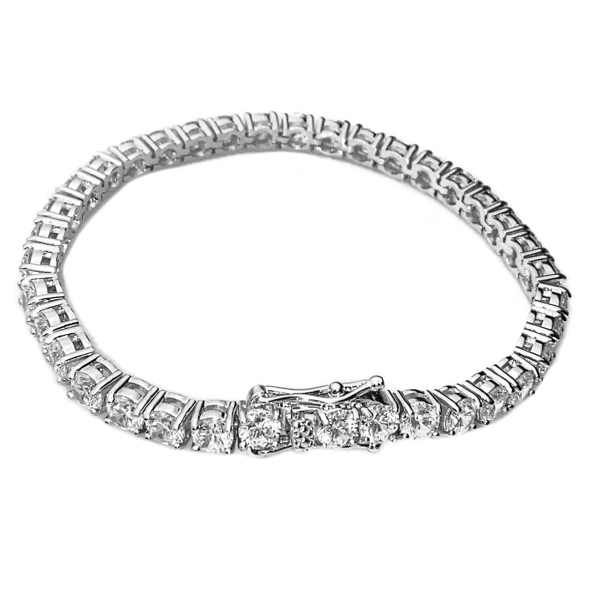Tennis Bracelet 316L Stainless Steel Iced AAA CZ One Row 8"