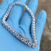 316L Stainless Steel 8" Tennis Iced CZ One Row Bracelet