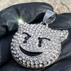 316L Stainless Steel Devil Emoji Pendant Iced Smiling Face