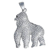 316L Stainless Steel Gorilla Emoji Pendant Iced CZ Blinged Out Ape