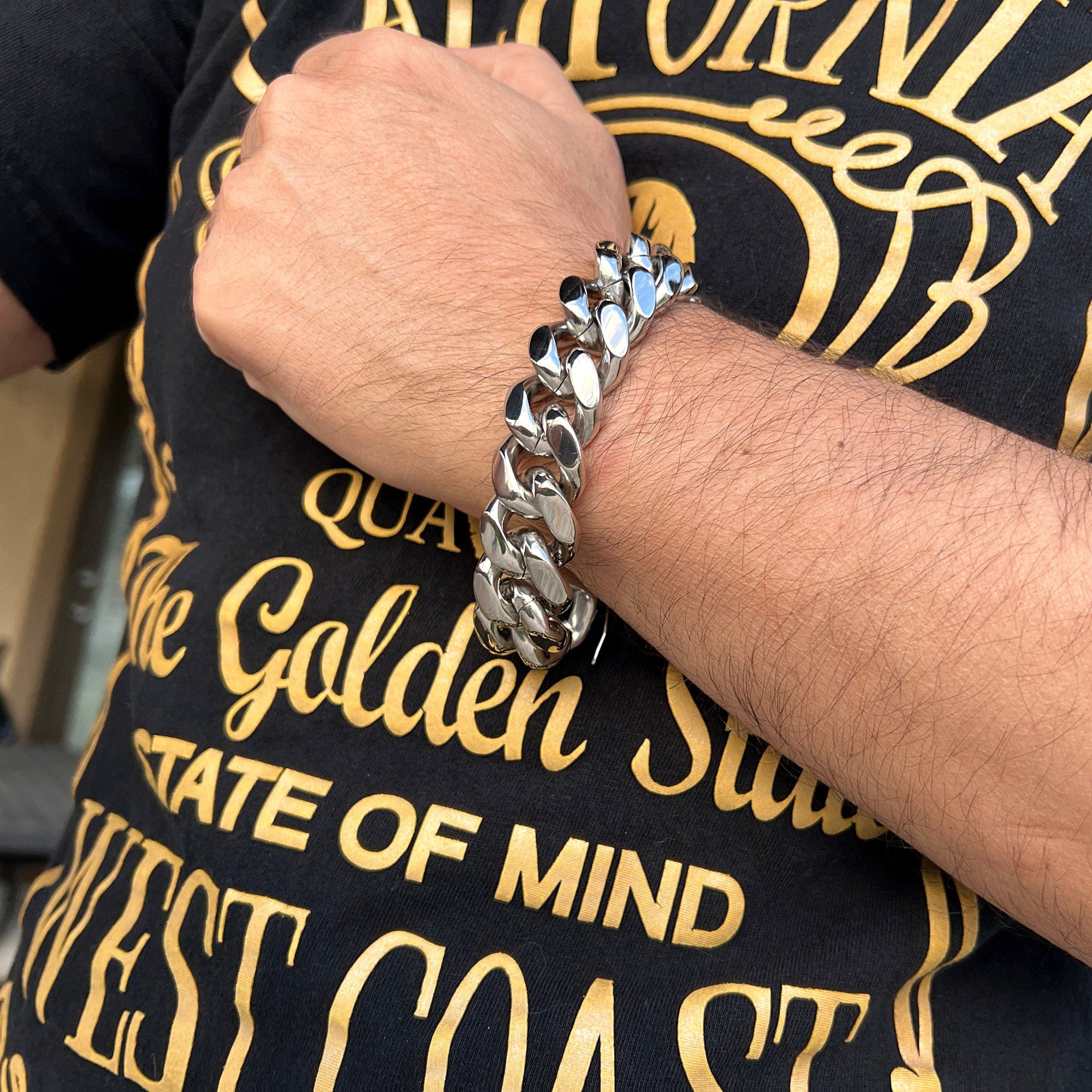 10mm 14K Gold Men's WONG Dragon Box Clasp Miami Cuban Curb Bracelet – ® EUROPE - Foto 14