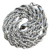 316L Stainless Steel Rope Chain Silver Hip Hop Necklace 10MM Thick 40" Inch