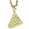 3D Egyptian Pyramid Eye Of Horus Gold Finish Rope Chain Necklace 24"