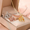 3D Pyramid Custom Name Four Letters Pendant Iced Flooded Out Letters Personalized Chain Necklace