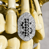 Silver Tone Black Dollar Sign Symbol CZ Single Canine Iced Bling Out Grill