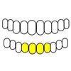 4 Bottom 10K Gold Two-Tone Diamond-Cut Diamond Dust Custom Grillz