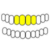 4 Top 10K Gold Two-Tone Diamond-Cut Diamond Dust Custom Grillz