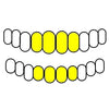 4 Top & 4 Bottom 10K Gold Two-Tone Diamond-Cut Diamond Dust Custom Grillz