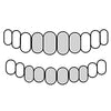 4 Top & 6 Bottom 925 Sterling Silver Diamond Dust With White Border Custom Grillz