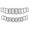 4 Top & 6 Bottom Real 925 Sterling Silver Custom Grillz Diamond Dust Starburst Cuts Teeth Grill