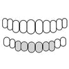 6 Bottom 925 Silver Custom Grillz Diamond Dust With Diamond-Cuts Open Face Incisor Teeth