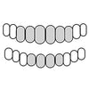 6 Top & 4 Bottom 925 Silver Diamond-Cut w/Diamond Dust Single Caps Perm Look Custom Grillz