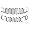 6 Top & 4 Bottom 925 Sterling Silver Diamond Dust With White Border Custom Grillz