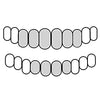 6 Top & 4 Bottom 925 Sterling Silver Grillz Plain Gap Bars Open Teeth Custom Fitted Grills
