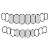 6 Top & 4 Bottom Real 925 Sterling Silver Custom Grillz Diamond Dust Starburst Cuts Teeth Grill