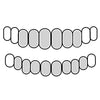 6 Top & 8 Bottom 925 Sterling Silver Diamond Dust With White Border Custom Grillz