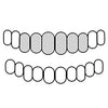 6 Top 925 Silver Custom Grillz Diamond Dust With Diamond-Cuts Open Face Incisor Teeth