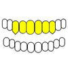 6 Top Gold Plated over 925 Silver Diamond-Cut Dust Vampire Fangs Custom Grillz