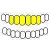 6 Top Gold Plated over 925 Silver Two-Tone Diamond-Cut Custom Grillz