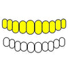 8 Top 10K Gold Two-Tone Diamond-Cut Diamond Dust Custom Grillz