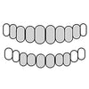 8 Top & 6 Bottom 925 Sterling Silver Diamond Dust With White Border Custom Grillz