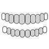 8 Top & 8 Bottom 925 Sterling Silver Diamond Dust With White Border Custom Grillz