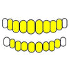 8 Top & 8 Bottom Gold Plated Solid 925 Sterling Silver Permanent Cuts Perm Custom Grillz