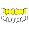 8 Top Gold Plated over 925 Silver Diamond-Cut Dust Vampire Fangs Custom Grillz