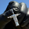 925 Silver Christ The Redeemer 0.4CT Moissanite Pendant 1.25"