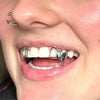 925 Silver Custom Fangs Grillz Set Double Caps Vampire Teeth Fang & Open Tooth