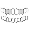 925 Silver Custom Fangs Grillz Set Double Caps Vampire Teeth Fang & Open Tooth