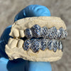 925 Silver Custom Grillz Diamond Dust With Diamond-Cuts Open Face Incisor Teeth