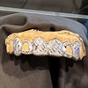 925 Silver Custom Grillz Diamond Dust With Diamond-Cuts Open Face Incisor Teeth