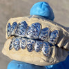 925 Silver Diamond-Cut w/Diamond Dust Single Caps Perm Look Custom Grillz